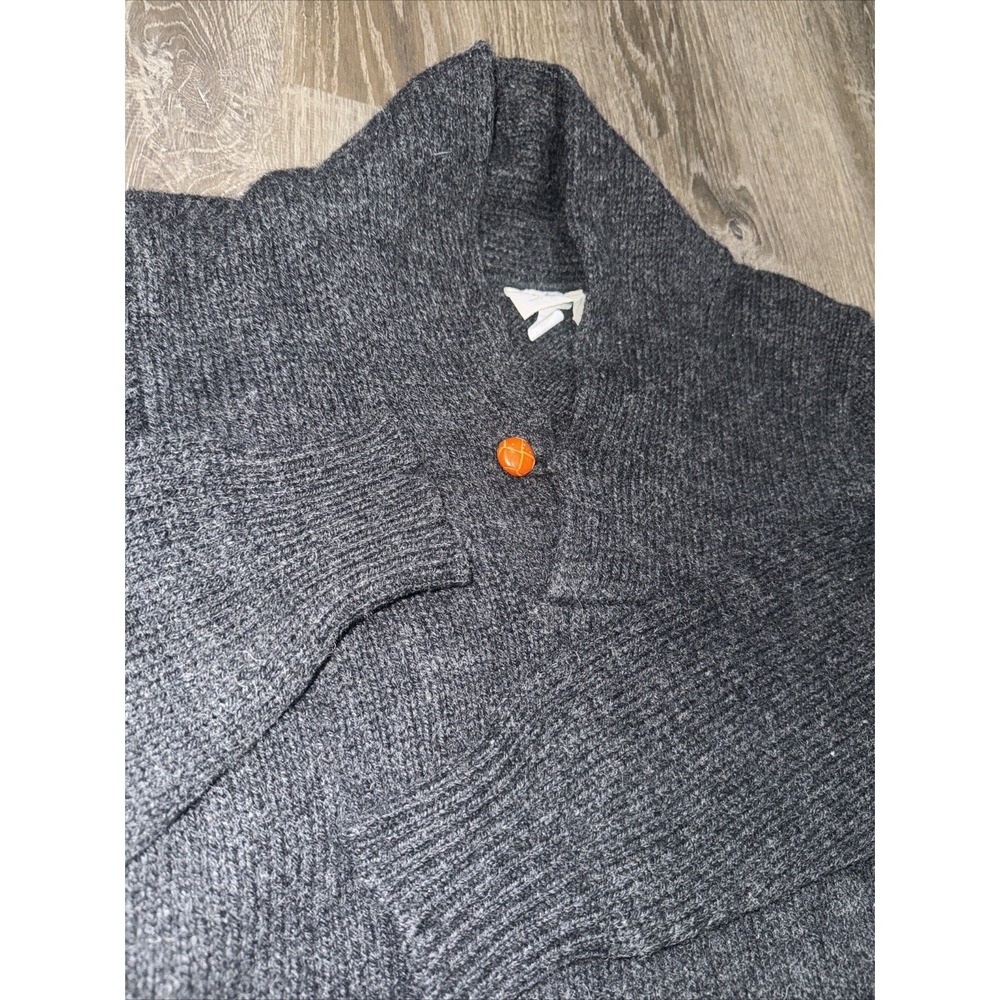 VTG REI Sweater Mens M Mountain Wool Shawl Collar Pullover Knit USA Gray Grandpa